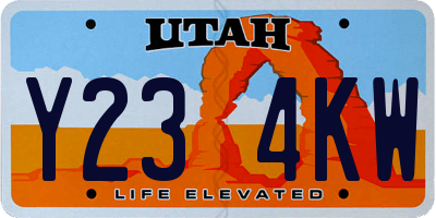 UT license plate Y234KW