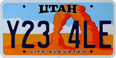 UT license plate Y234LE
