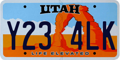 UT license plate Y234LK