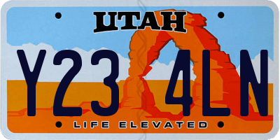 UT license plate Y234LN