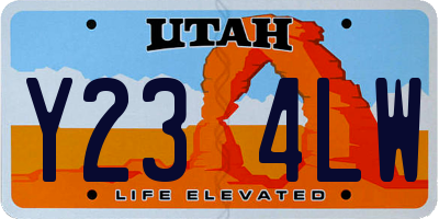 UT license plate Y234LW