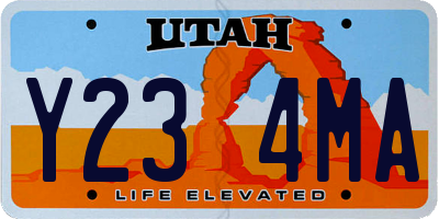 UT license plate Y234MA