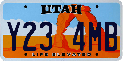 UT license plate Y234MB