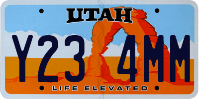 UT license plate Y234MM
