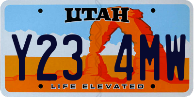 UT license plate Y234MW