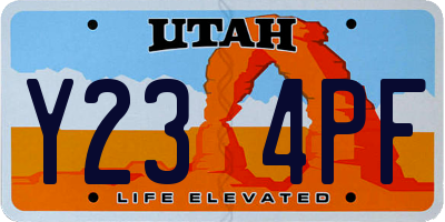 UT license plate Y234PF