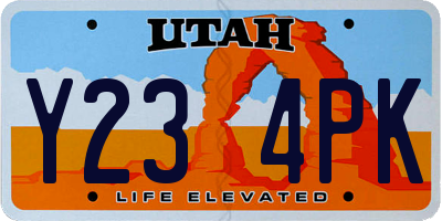 UT license plate Y234PK