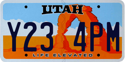 UT license plate Y234PM