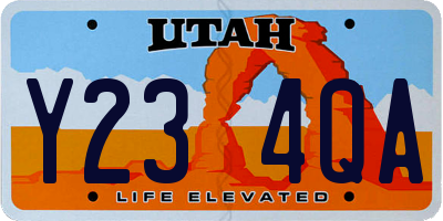 UT license plate Y234QA