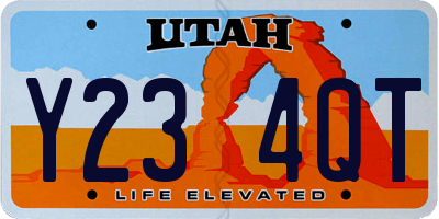 UT license plate Y234QT