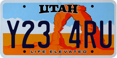 UT license plate Y234RU
