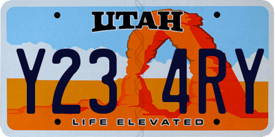 UT license plate Y234RY