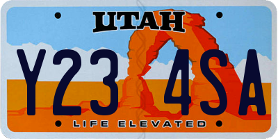 UT license plate Y234SA