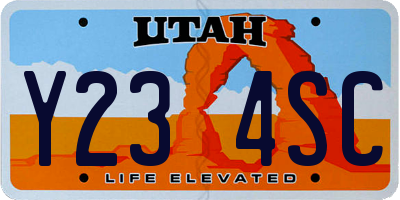 UT license plate Y234SC