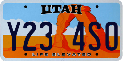 UT license plate Y234SO