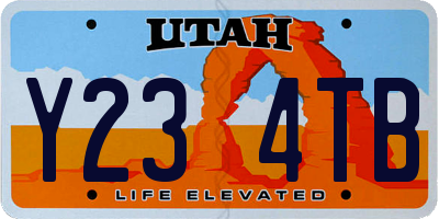 UT license plate Y234TB