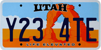 UT license plate Y234TE