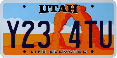 UT license plate Y234TU