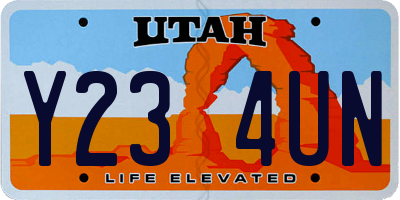 UT license plate Y234UN