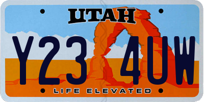 UT license plate Y234UW