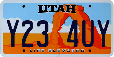 UT license plate Y234UY
