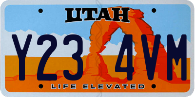 UT license plate Y234VM