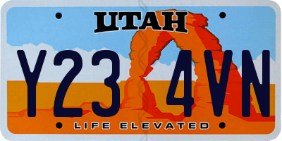 UT license plate Y234VN