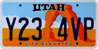 UT license plate Y234VP