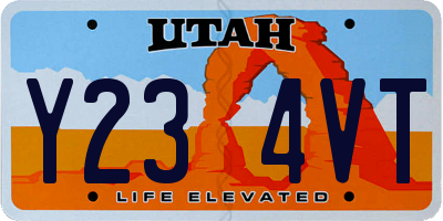 UT license plate Y234VT