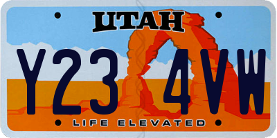 UT license plate Y234VW