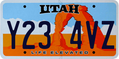 UT license plate Y234VZ
