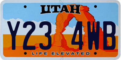 UT license plate Y234WB