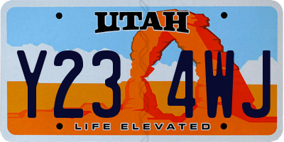 UT license plate Y234WJ