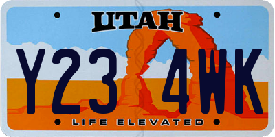 UT license plate Y234WK