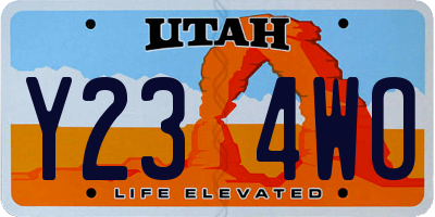 UT license plate Y234WO