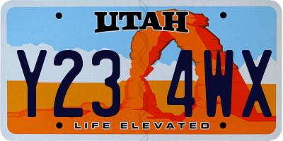 UT license plate Y234WX