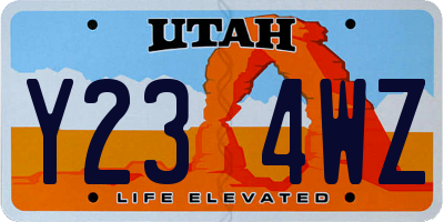 UT license plate Y234WZ