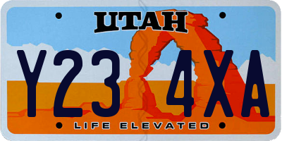 UT license plate Y234XA