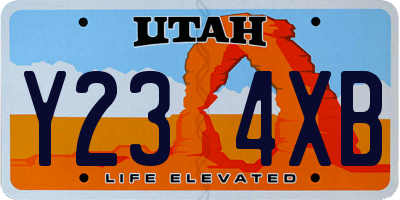 UT license plate Y234XB