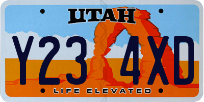 UT license plate Y234XD
