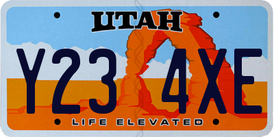 UT license plate Y234XE