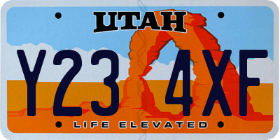 UT license plate Y234XF