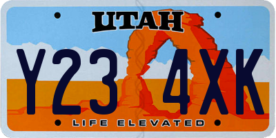 UT license plate Y234XK