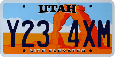 UT license plate Y234XM