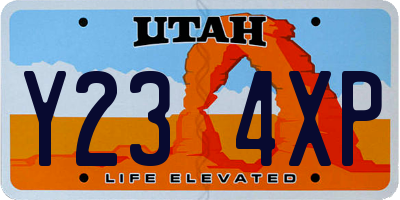 UT license plate Y234XP