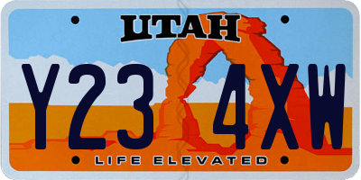 UT license plate Y234XW