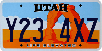 UT license plate Y234XZ