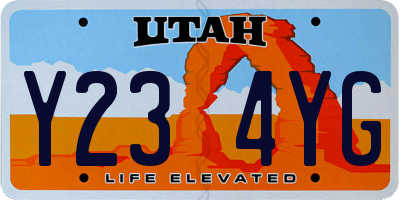 UT license plate Y234YG