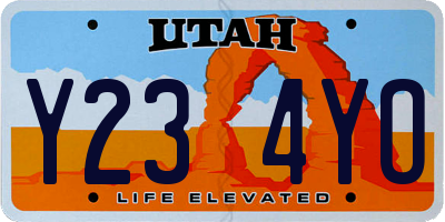 UT license plate Y234YO