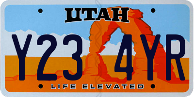 UT license plate Y234YR